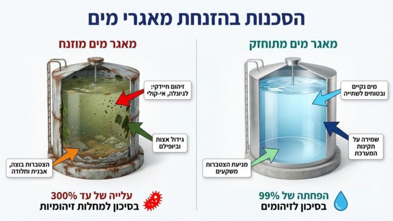 מאגר מים נקי ומתוחזק