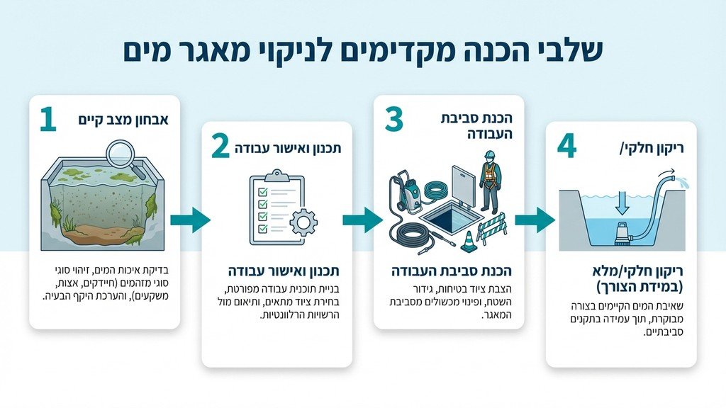 נוצר על ידי מודל בינה מלאכותית Gemini Pro צוות מקצועי מכין ציוד לשאיבה וניקוי