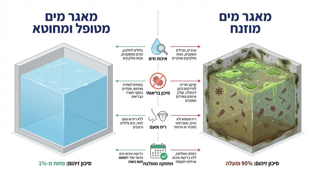 בדיקת מאגר מים בבניין משותף