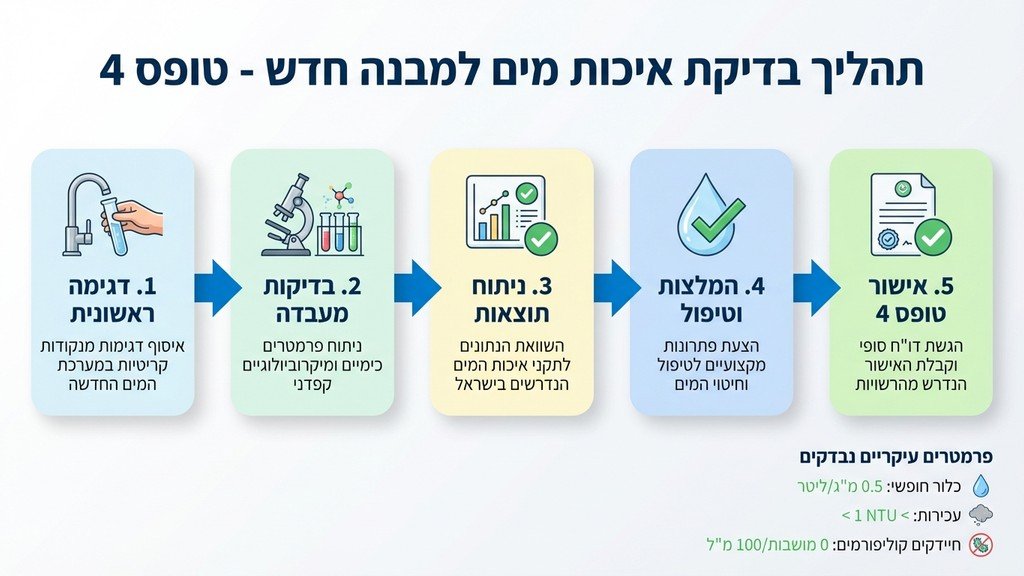 דגימת מים מצנרת חדשה למעבדה
