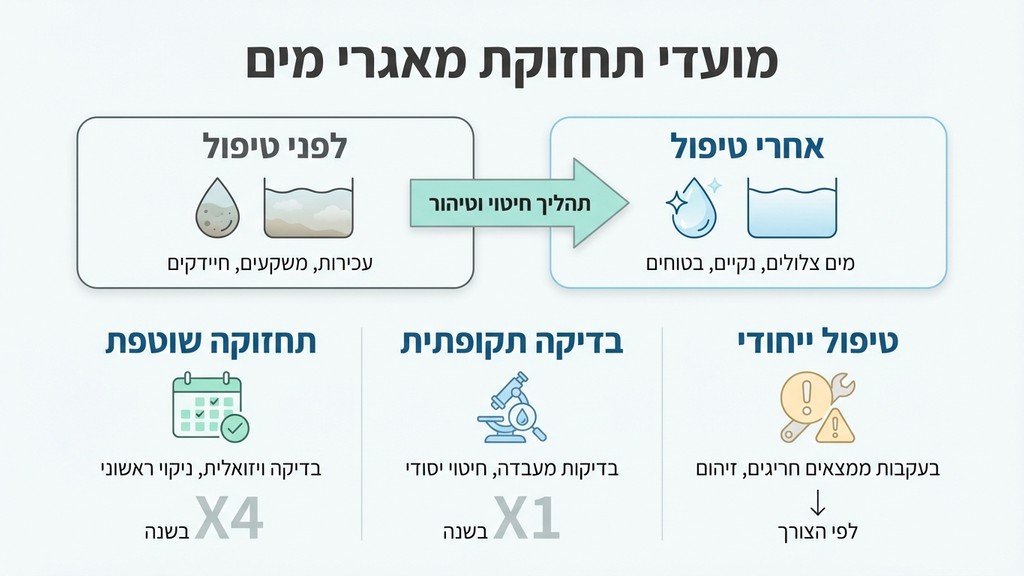 בדיקה ותחזוקה של מאגר מים עילי