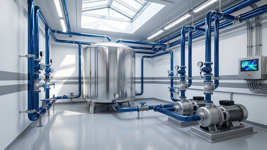 Building water pump and storage system