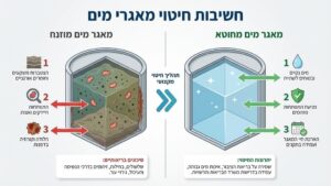 צוות מקצועי מבצע ניקוי של מאגר מים